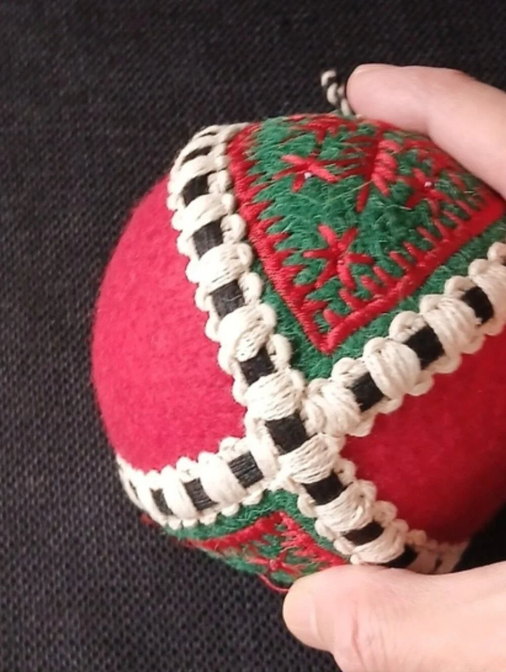 Mackenzie Childs Cozy Chtistmas Fabric Christmas Ornaments ■ Set of 3 NWOT